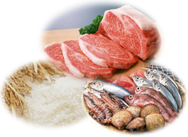 肉、魚介、米など、安心安全を第一にお客様の感動のために、食材を吟味しています。